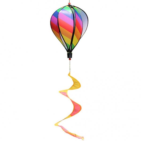 Rainbow Striped Hot Air Balloon Wind Spinner Garden Yard Outdoor Toy Party Decor Supplies