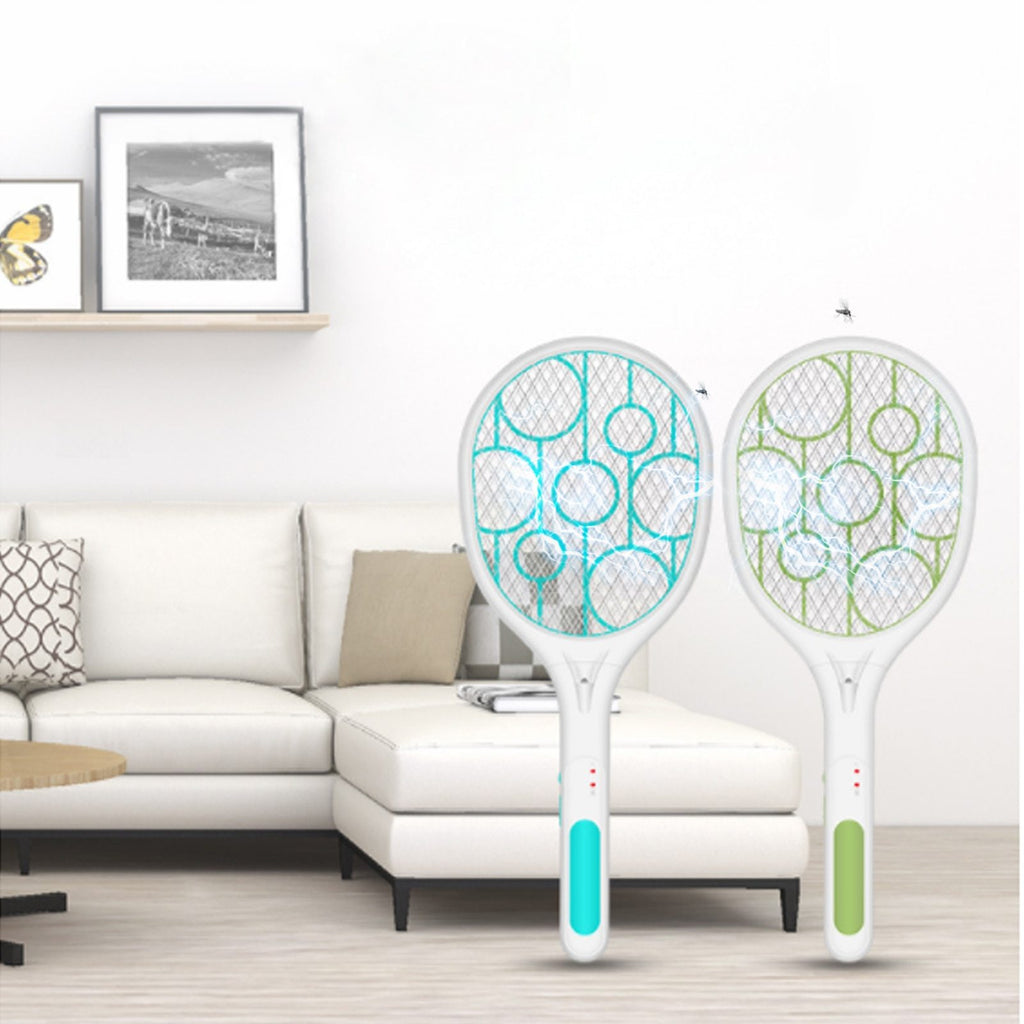 Rechargeable LED Electric Fly Mosquito Swatter 3-Layer Net Safe USB Mosquito Killer Tennis Bat Handheld Racket