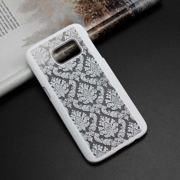 Retro Engraved Back Case Cover Slim Matte PC for Samsung Galaxy S7 White