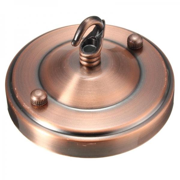 Retro Vintage Ceiling Rose Hook Plate Holder Light Fitting Chandelier Lamp Bulb - Red Bronze