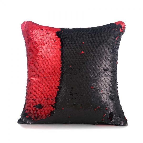 Mermaid Pillowcase Reversible Sequin Glitter Sofa Cushion Red & Black - stringsmall