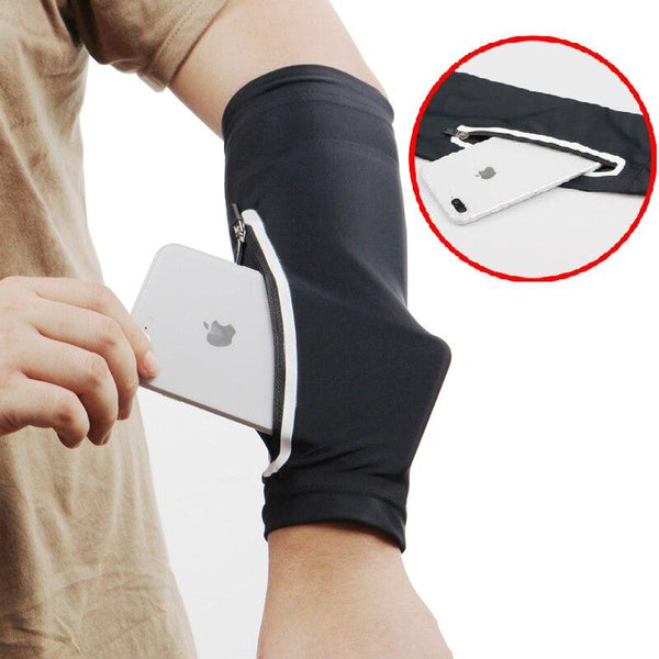 Ridding Gloves Mobile Phone Bag Elastic Arm Bag Phone Wrist Bag Sun Protection Arm Sleeve Mountaineering Arm Strap