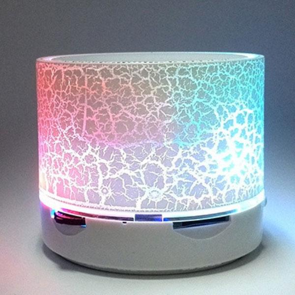 S10 Cracked Pattern A9 LED Mini Wireless Bluetooth Speaker w/ TF Card USB Pink
