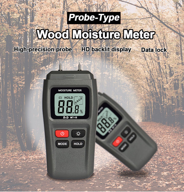 Digital Wood Moisture Meter EMT01 Professional 0~99.9% Timber Hygrometer Portable Tool LCD Display Timber Damp Detector