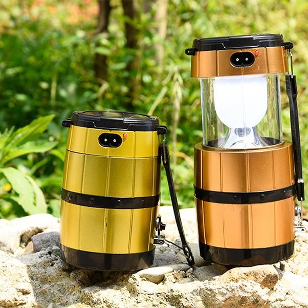 SH-518 Retractable Camping Tent Solar Lantern Outdoor Portable Emergency LED Light Lamp Golden