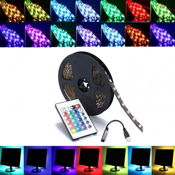 4M DC 5V RGB LED Strip Light Waterproof w/ 24 Key Controller