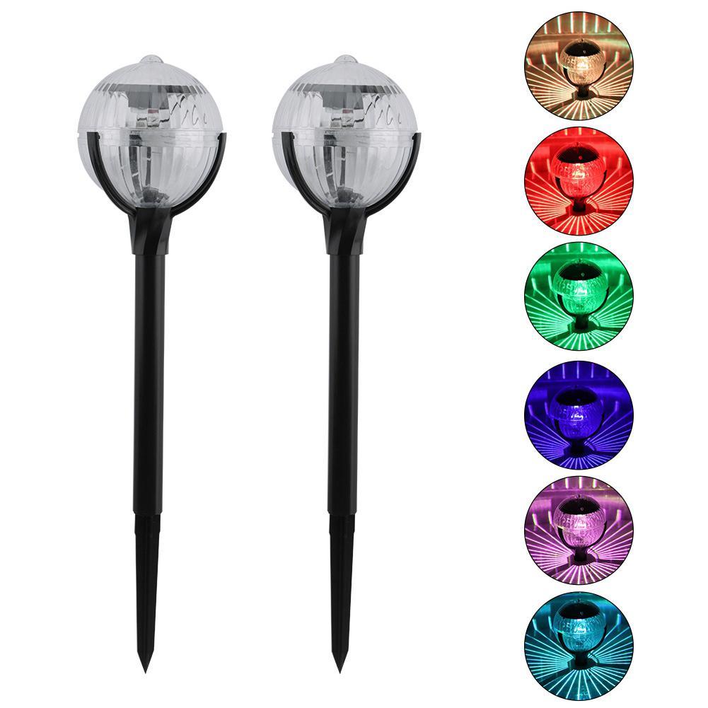 Outdoor Solar Lawn Light Creative Spherical Lamp Garden Post Light Colorful Lamp