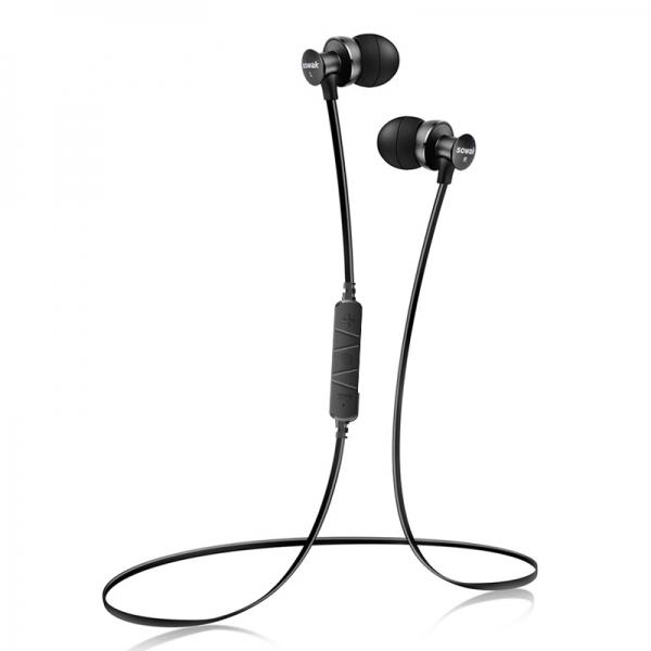 SOWAK S4 Sweatproof Sport Stereo Headset Bluetooth Earphone w/ Mic Black