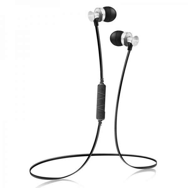 SOWAK S4 Sport Bluetooth Earphone Sweatproof Magnetic Absorption HD Silver