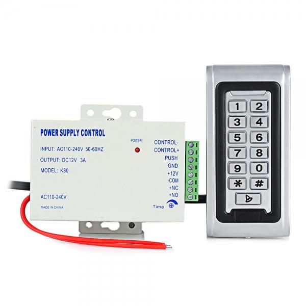 ST201 Waterproof Prying Resistant Aluminum Alloy Door Access Machine with Keypad Silver & Black