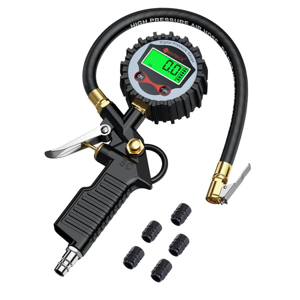 Tire Air Pressure Inflator Gauge LCD Backlight Display LED Digital Vehicle Tire Inflation Monitoring Manometer