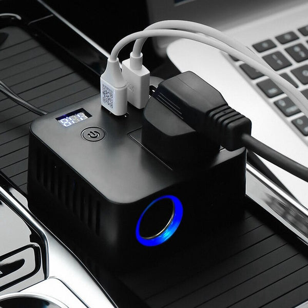 150W Digital Converter Adapter 12V 24V to 220V Car Power Inverter Auto Charger Modified Sine Wave Universal Socket 3 USB