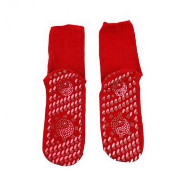 Self Heating Magnetic Therapy Socks Pain Relief Far Infrared Warm Massage - Red