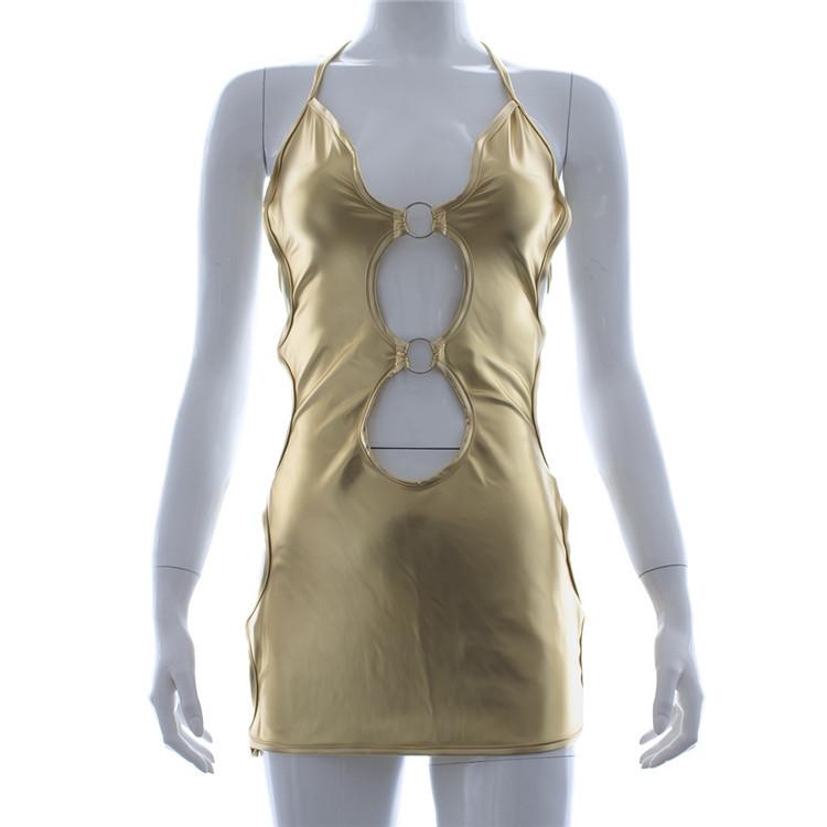 Sexy Women Dress Fetish Bondage Patent Leather Body Harness Costume Adult Party Clothes