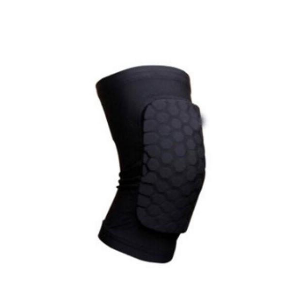 Short Honeycomb Style Sport Safety Crash Protective Knee Pad - Black XL