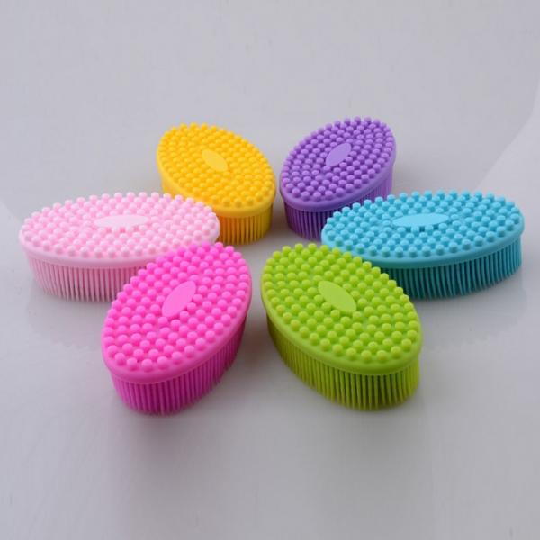 Silicone Shower Massage Brush Gentle Touch Cleaning Tool Random Color