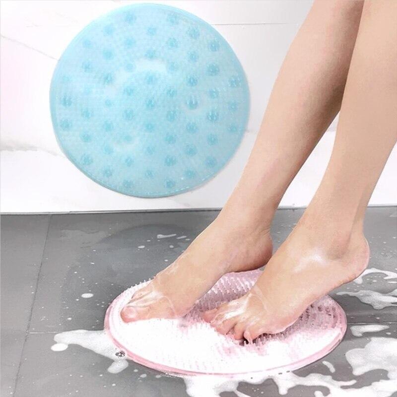 Silicone Bath Massage Pad Round Lazy Bath Wash Feet Clean Dead Skin Shower Back Brush Non-Slip Massage Cushion Mat 30cm