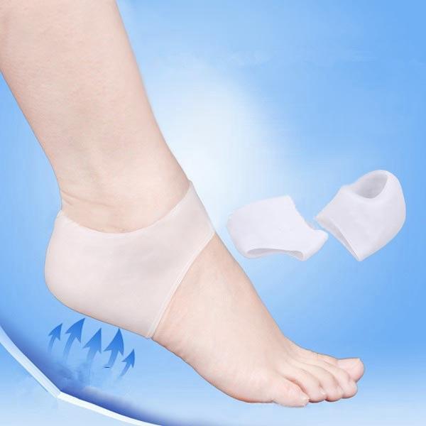 Silicone Gel Heel Protector Painless Anti-cracking Cushion Pad White
