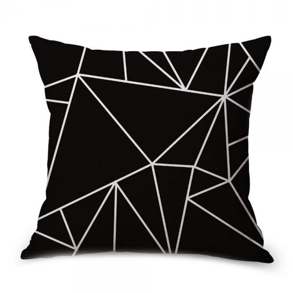 45x45cm Geometric Designs Cotton Linen Throw Pillow Cover - Pattern A