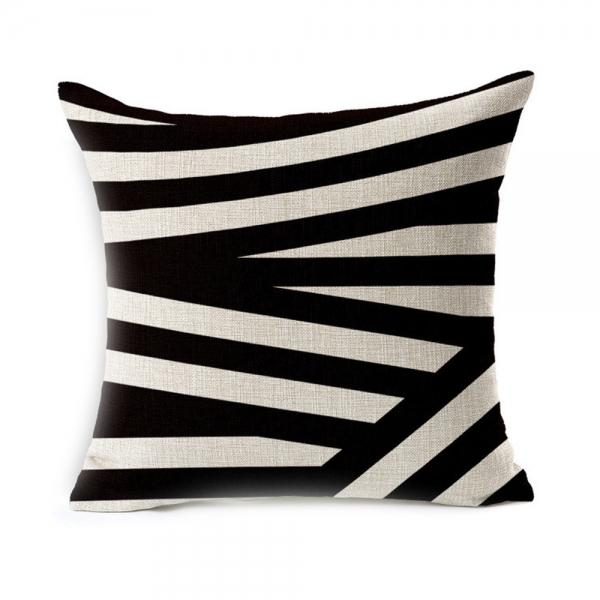 45x45cm Geometric Designs Cotton Linen Throw Pillow Cover - Pattern H