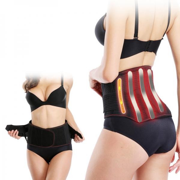 Slimming Fitness Belt Magnetic Tourmaline Bone Self-heating Waist Lumbar Support Back Brace Posture Corrector Belt with 3pcs Replaceable Detachable Pads - M