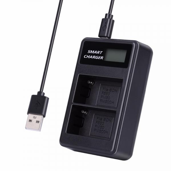 Smart Charger Smart LCD USB Dual Charger for Sony NP-FM500H BC-VM50 NP-FM50 NP-FM55H NP-F550