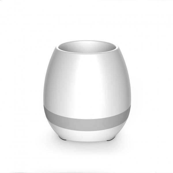 Smart USB Charge Bluetooth Music Flowerpot Electrostatic Induction Night Light Flower Pot White