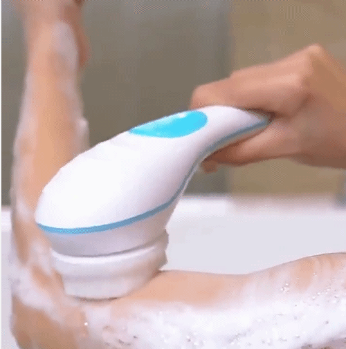 5 In 1 Electric Bath Brushes Waterproof Long Handle Handheld Shower Massage Skin Grinding USB Body Pore Cleaner Exfoliating Tool