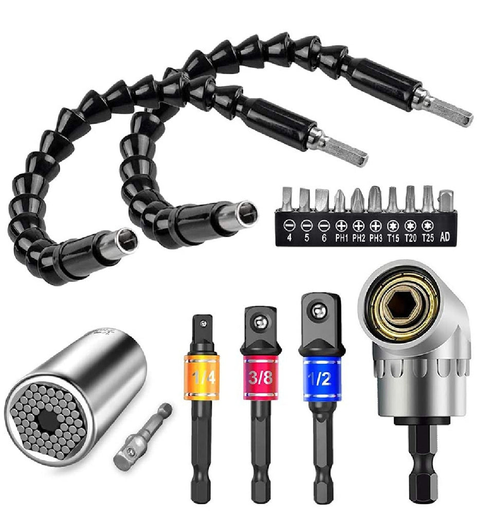 Super Tool Set Sleeve quick-change Head+Universal Flexible Shaft+Screwdriver Corner Device+Magic Sleeve+AD Connecting Rod+Cape Combination set