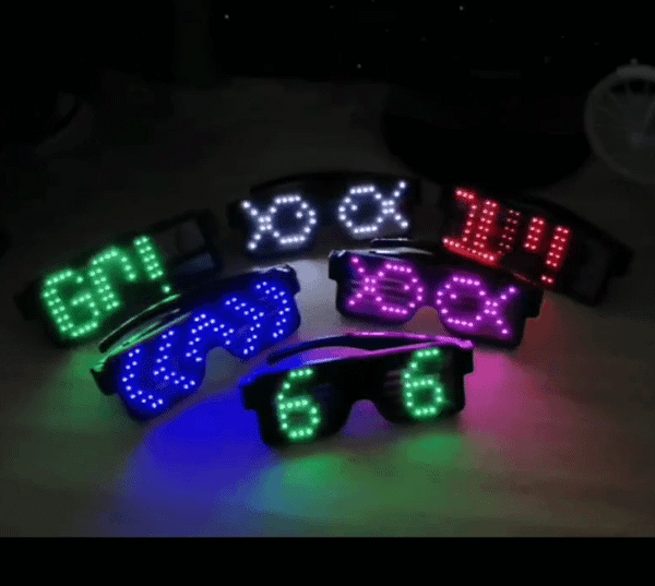 LED Flash Party Glasses 10 Kinds of Dynamic Patterns Rechargeable