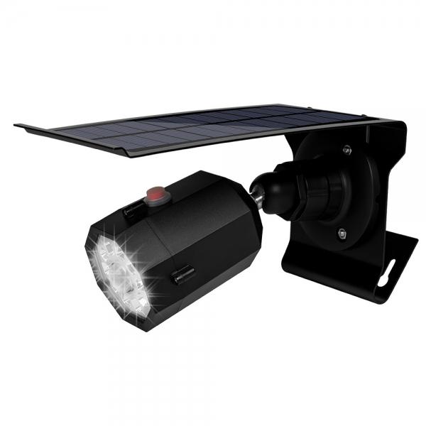 Solar 10LED 3 Modes Motion Sensor Waterproof Simulation Camera Spotlight Lamp Outdoor Garden Yard Home Security Wall Light - Black