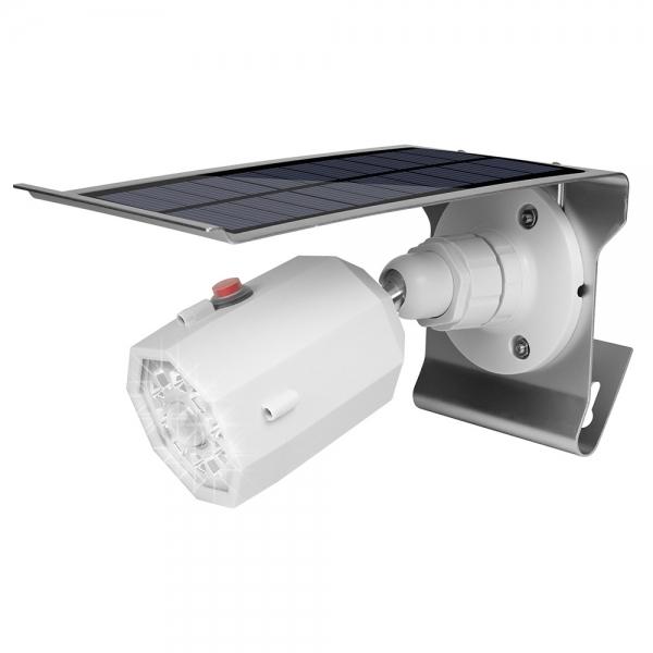 Solar 10LED 3 Modes Motion Sensor Waterproof Simulation Camera Spotlight Lamp Outdoor Garden Yard Home Security Wall Light - White