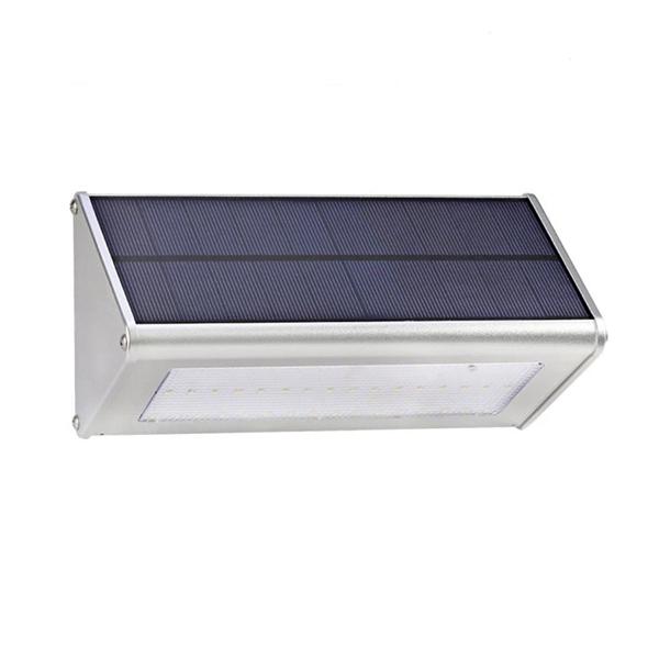 Solar 48 LED Radar Motion Sensor Wall Light Waterproof Aluminum Alloy Warm White