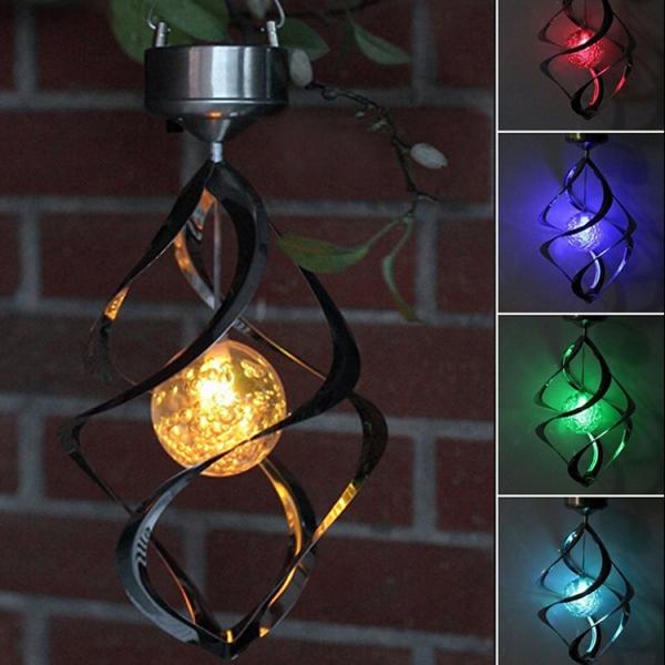 Outdoor Solar Power LED Lights Wind Spinner Wind Chime Light
