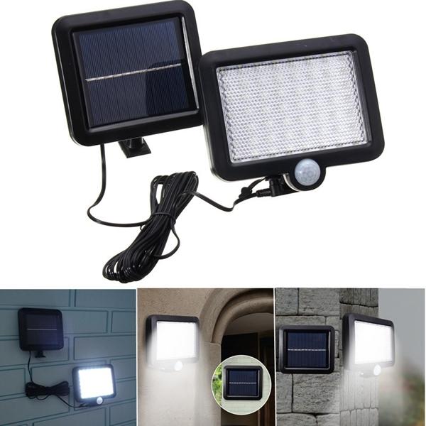 Solar Power 56 LED PIR Motion Sensor Flood Light Wall Light Waterproof Outdoor Garden Security Lamp