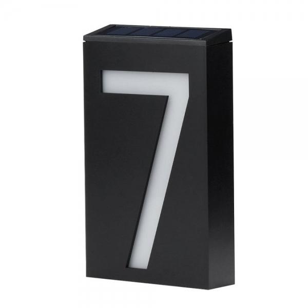 18x10x4cm Solar Power LED Light Number Sign House Door Address Plaque Plate 7