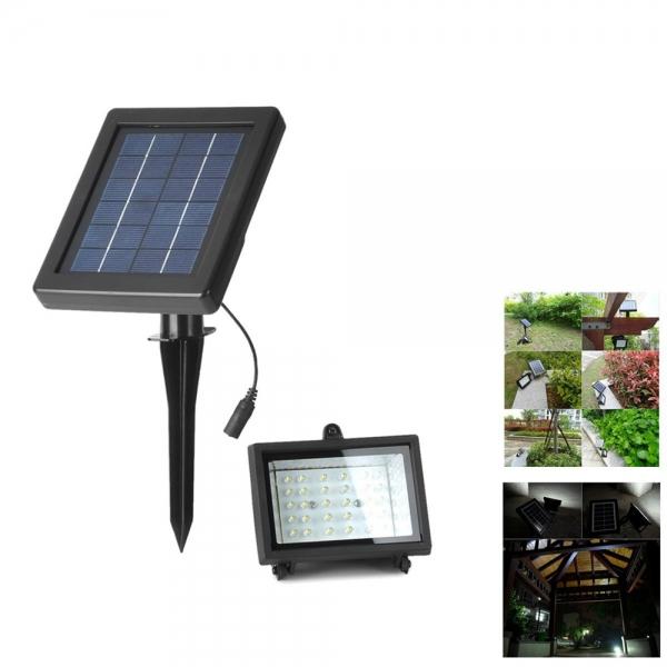 Solar Powered 30 LED Garden LED Wall Light Black
