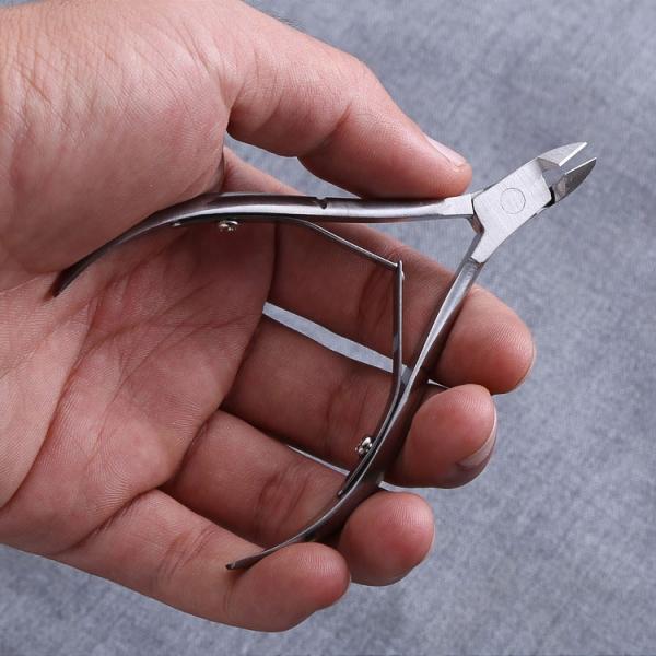 Stainless Steel Double Spring Toe Cuticle Dead Skin Nipper Trimmer Cutter Manicure Pedicure Tool Silver