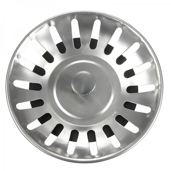 Stainless Steel Kitchen Sink Drain Strainer Waste Plug Silver & Black