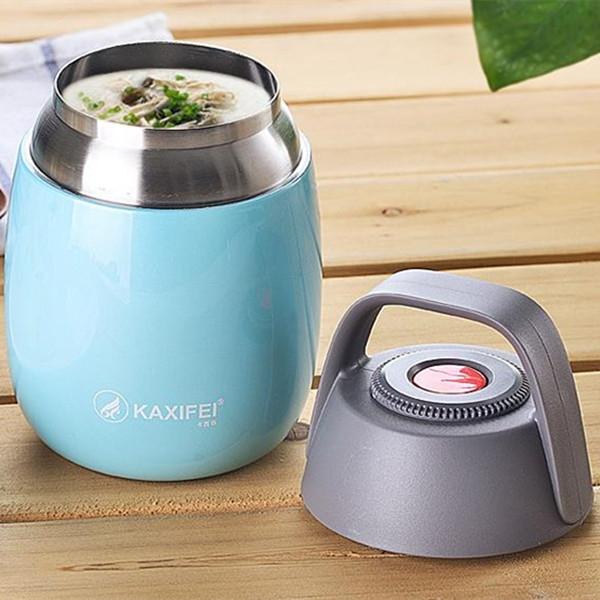 450ml Stainless Steel Insulated Lunch Box Vacuum Stew Pot - Blue