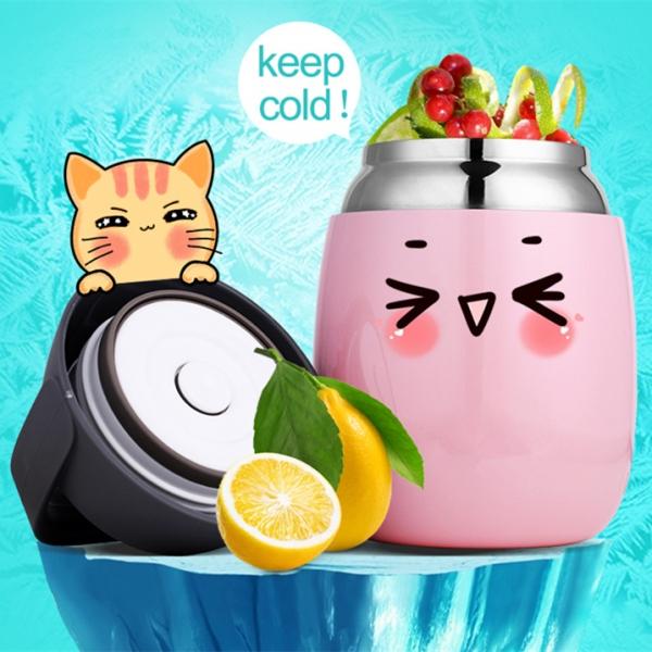 450ml Insulated Lunch Box Stainless Steel Vacuum Stew Pot - Pink