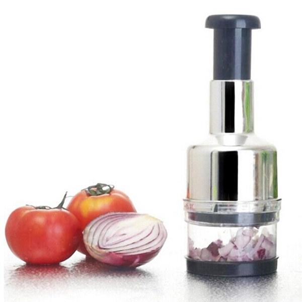 Stainless Steel Vegetable Garlic Onion Chopper Slicer Cutter Dicer Silver