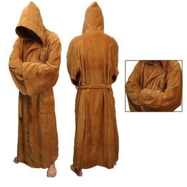 Star Wars Darth Vader Coral Fleece Terry Jedi Adult Bathrobe Men Sleepwear Halloween Cosplay Costume Brown L