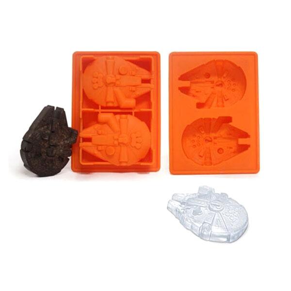 Star Wars Millennium Falcon Shape Silicone Ice Cube Tray Mold Orange