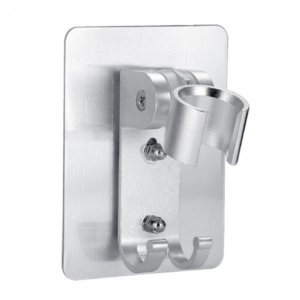 Adjustable Shower Head Holder Wall Mount Bracket With 2 Hanger Hooks No Drill Need