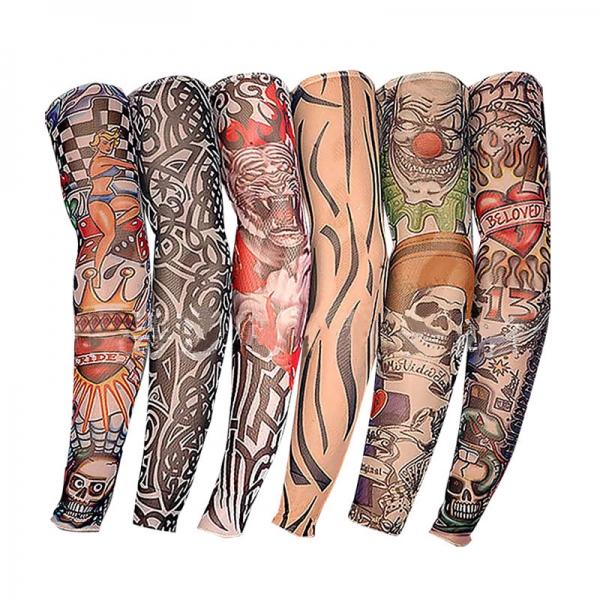 1pc/2pcs Sun Protection Cycling Arm and Leg Tattoo Sleeve  for Go Cycling Do Sports Outdoors Party Halloween Props - Random Delivery