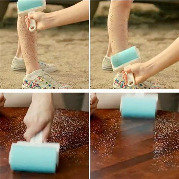 Super Sticky Washable Dust Lint Roller Dust Remover with Cover for Fluff Pet Hair Random Color