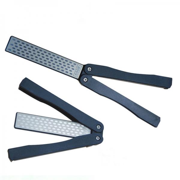 Outdoor Camping Double Sided Folded Pocket Knife Sharpener - Silver