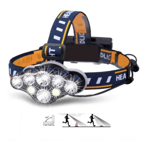 T6+COB 8 Light Mode Headlamp Flashlight USB Rechargeable Headlight Ultra Bright  Sensor Headlamp 60000LM