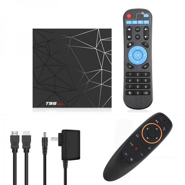 T95 Max Android 9.0 TV Box 4GB 32GB 4K 1080P Smart Media Players - EU Plug With G10 Voice Remote Control